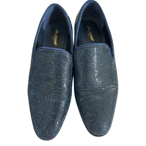 Jump New York J75 Blue Rhinestone Embellished Sparkle Smoking Slipper Loafer main image 5